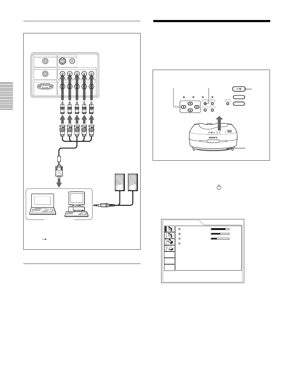 Sélection de la langue d’affichage des menus, Raccordement à un ordinateur, Raccordement à un ordinateur macintosh | Sony VPL-VW12HT User Manual | Page 66 / 148