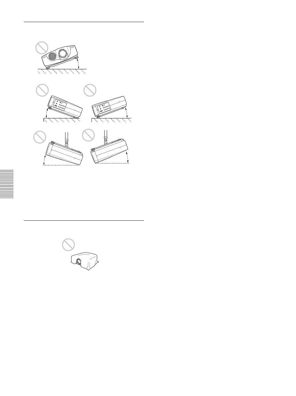 N’obstruez pas les orifices de ventilation | Sony VPL-VW12HT User Manual | Page 88 / 148