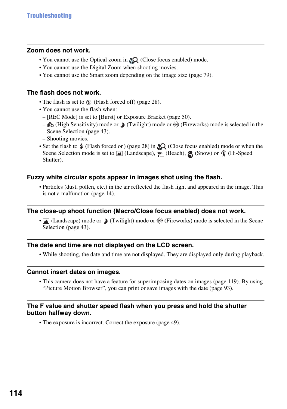 Sony DSC-T500 User Manual | Page 114 / 135