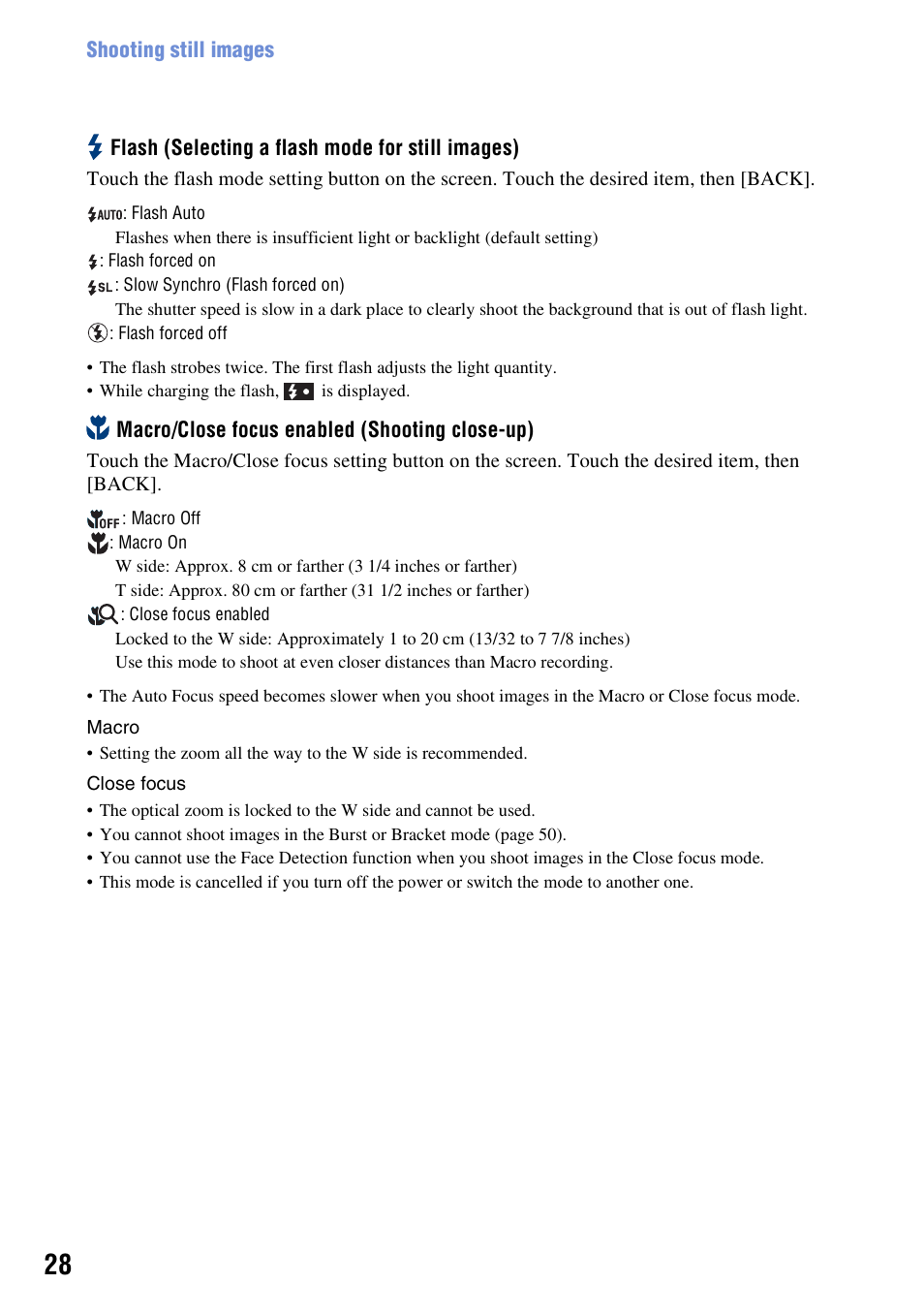 H (28) | Sony DSC-T500 User Manual | Page 28 / 135