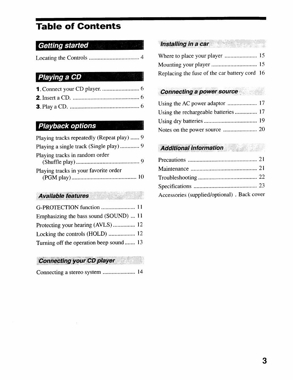 Sony D-EJ616CK User Manual | Page 3 / 24