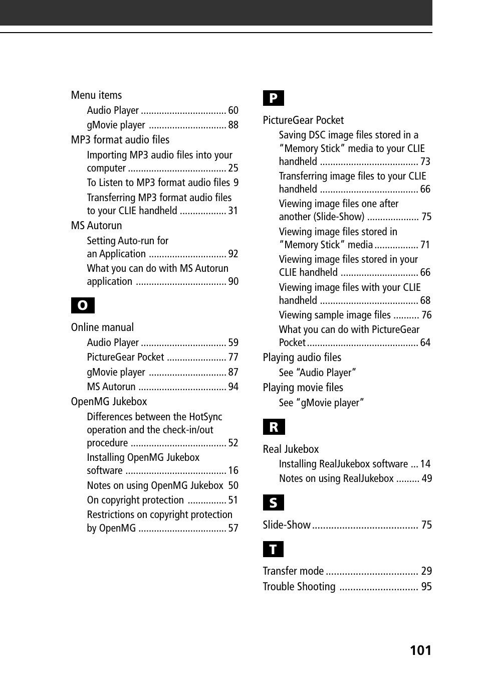 Sony PEG-N710C User Manual | Page 101 / 104