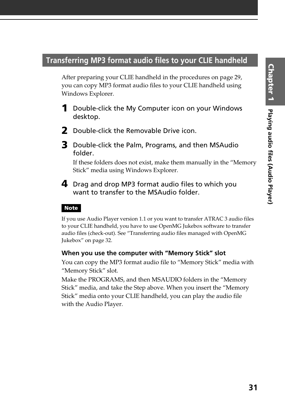 Sony PEG-N710C User Manual | Page 31 / 104