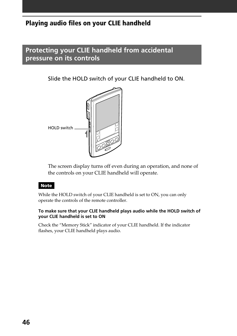 Playing audio files on your clie handheld | Sony PEG-N710C User Manual | Page 46 / 104