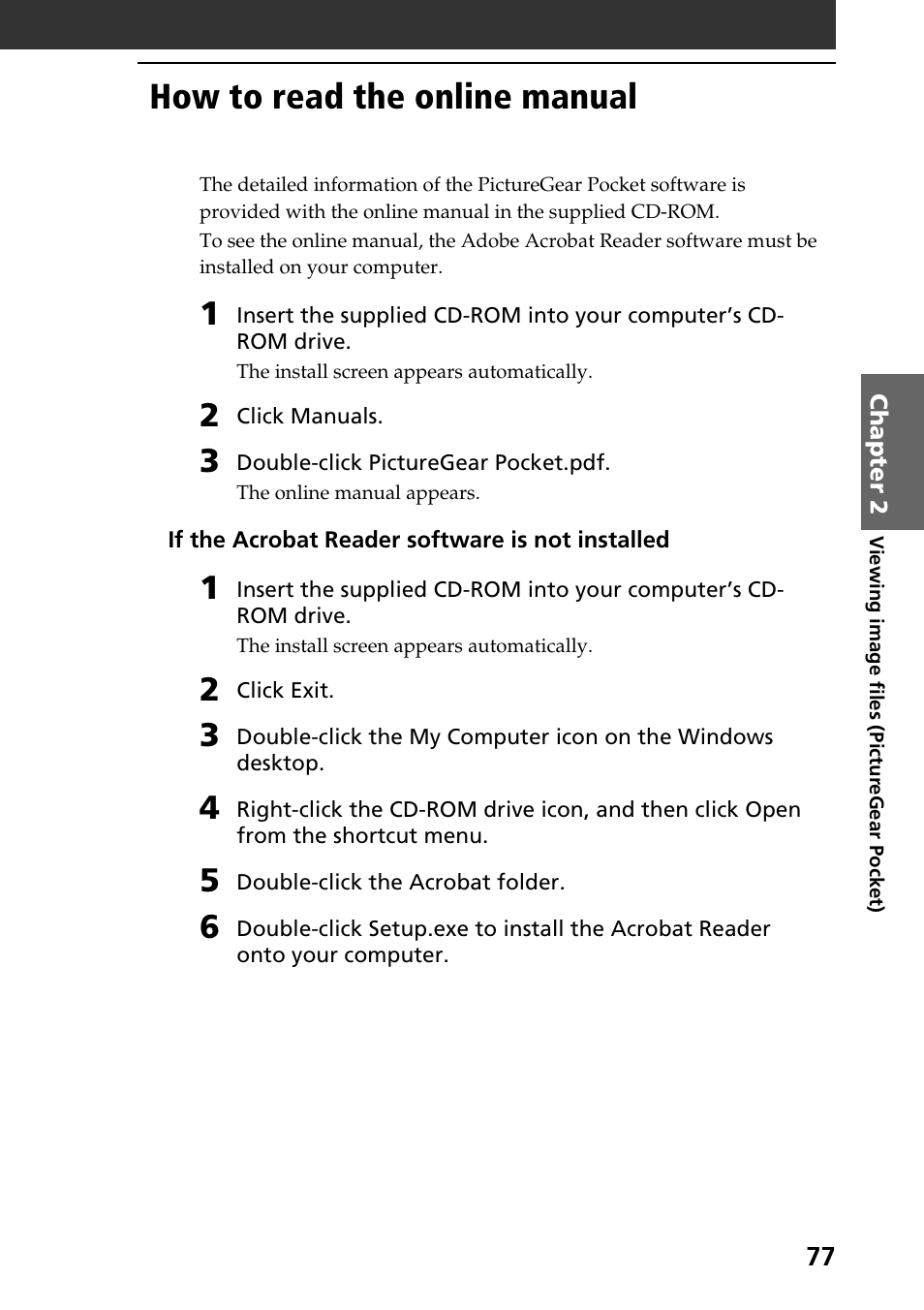 How to read the online manual | Sony PEG-N710C User Manual | Page 77 / 104