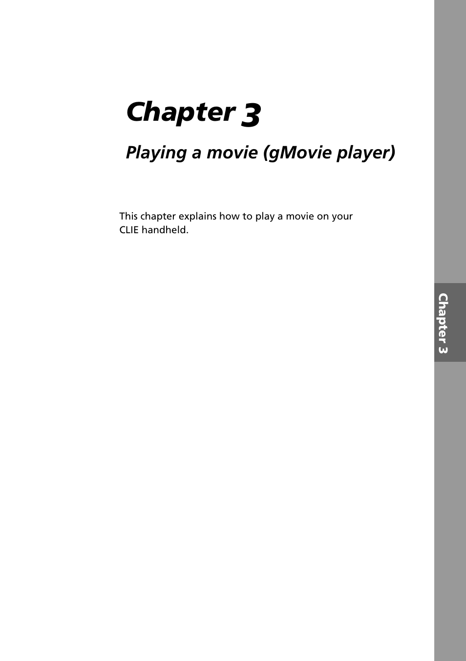 Chapter 3 playing a movie (gmovie player), Chapter | Sony PEG-N710C User Manual | Page 79 / 104