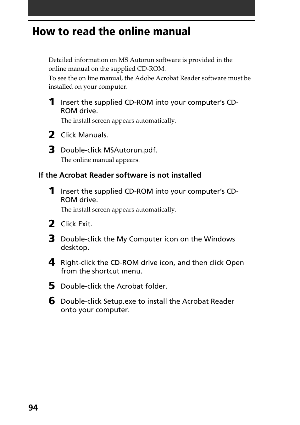 How to read the online manual | Sony PEG-N710C User Manual | Page 94 / 104