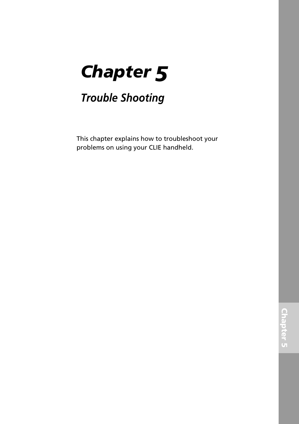 Chapter 5 trouble shooting, Chapter | Sony PEG-N710C User Manual | Page 95 / 104