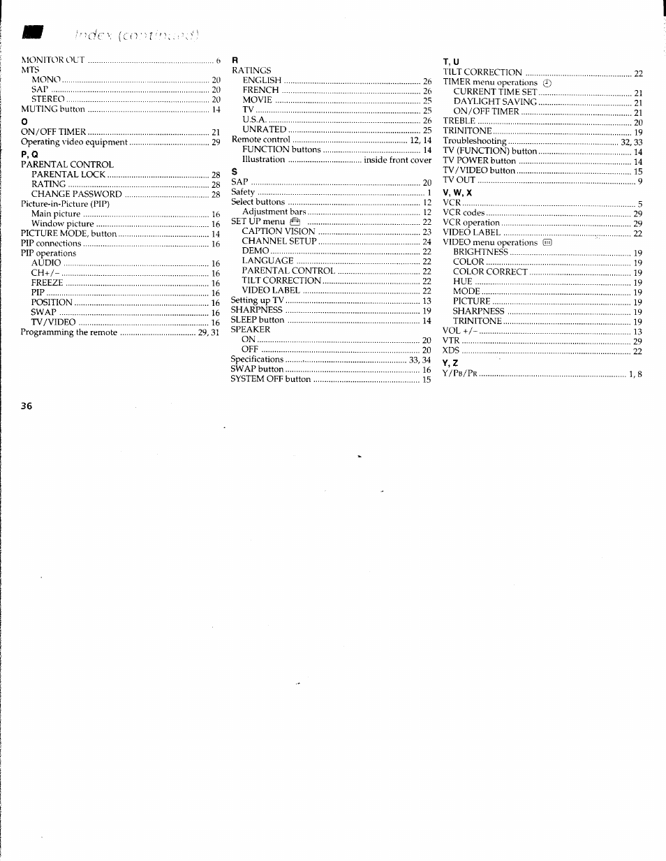 Sony WEGA KV-36FS10 User Manual | Page 42 / 42