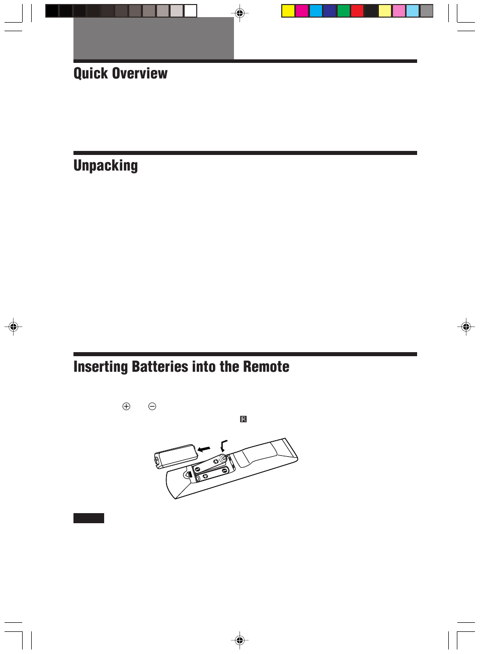 Getting started, Quick overview, Unpacking | Inserting batteries into the remote | Sony HT-C800DP User Manual | Page 18 / 84