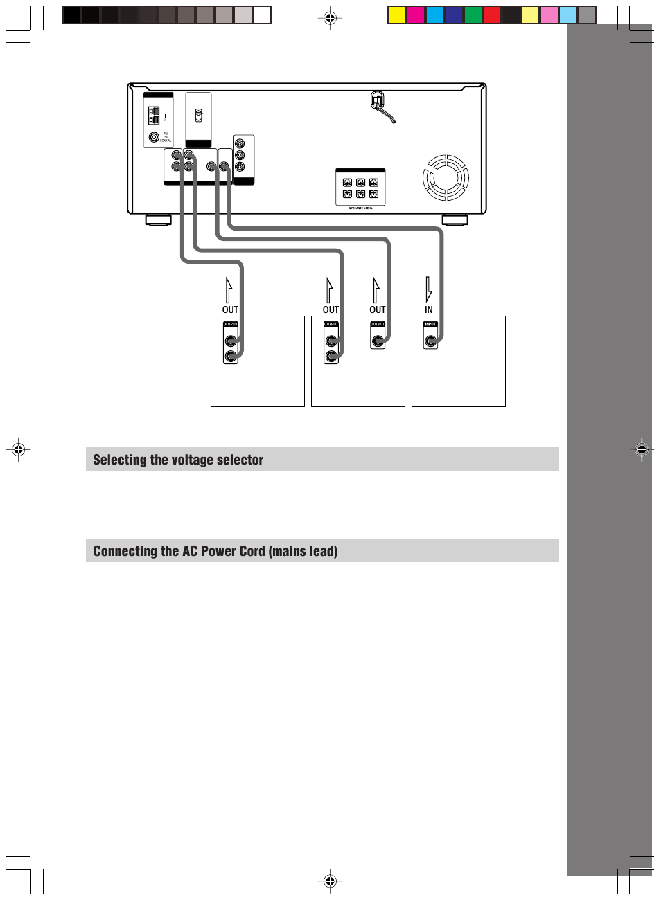 Getting star ted, Selecting the voltage selector, Connecting the ac power cord (mains lead) | Tv tv monitor vcr | Sony HT-C800DP User Manual | Page 25 / 84