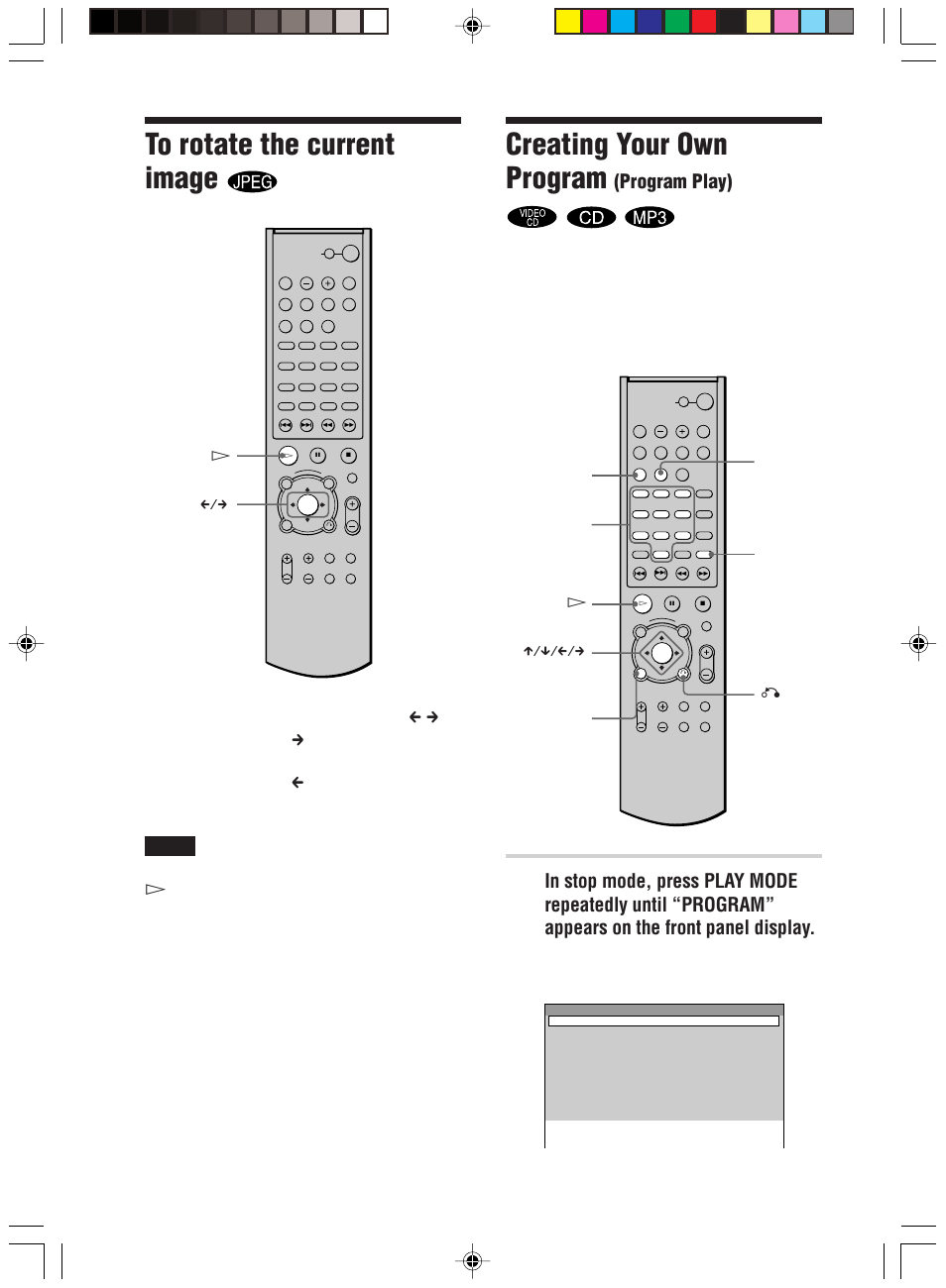 Creating your own program, Program play), The program menu appears on the tv screen | Sony HT-C800DP User Manual | Page 36 / 84