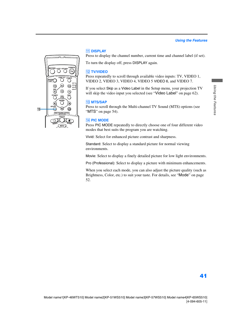 Sony KP-57WS510 User Manual | Page 41 / 83