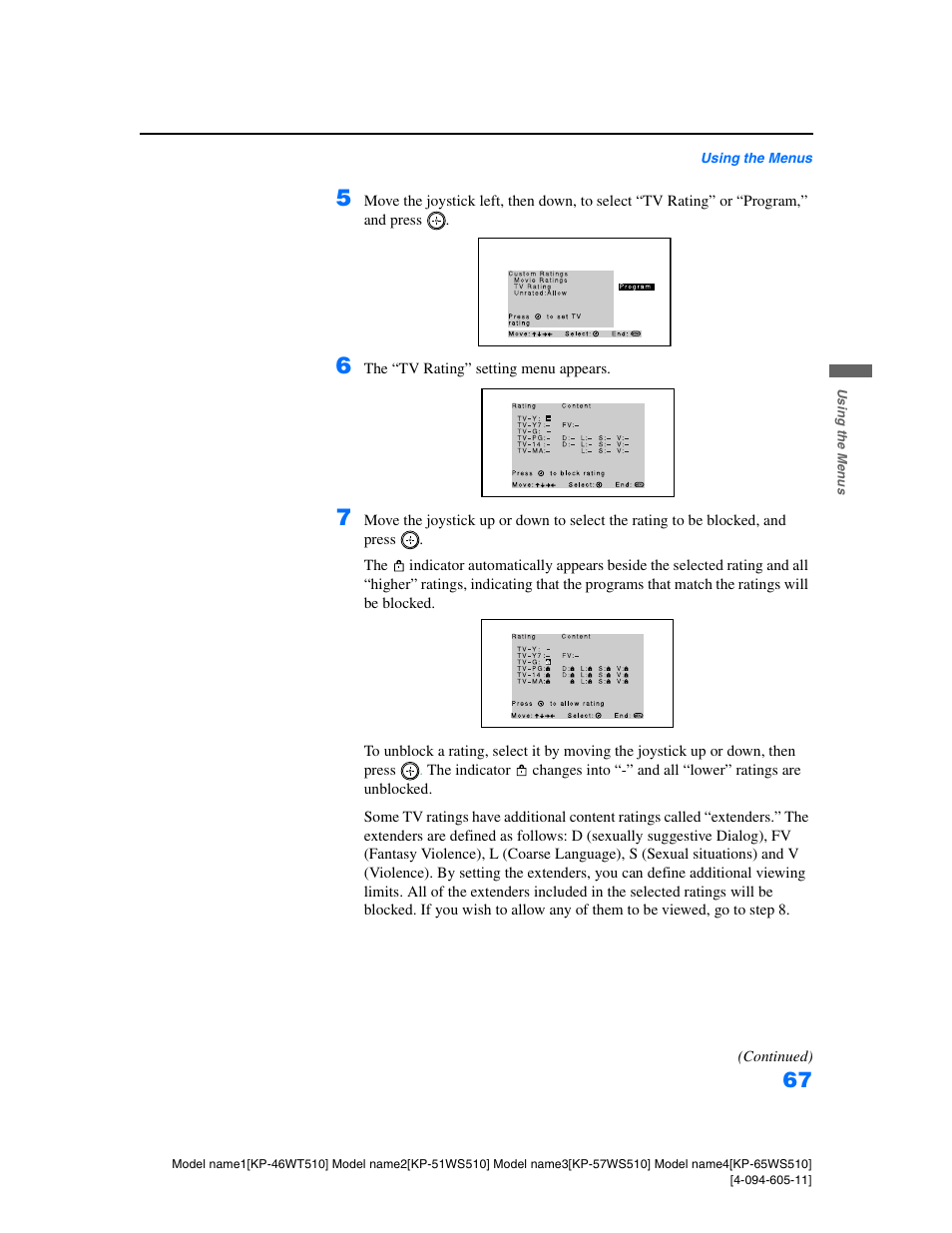 Sony KP-57WS510 User Manual | Page 67 / 83