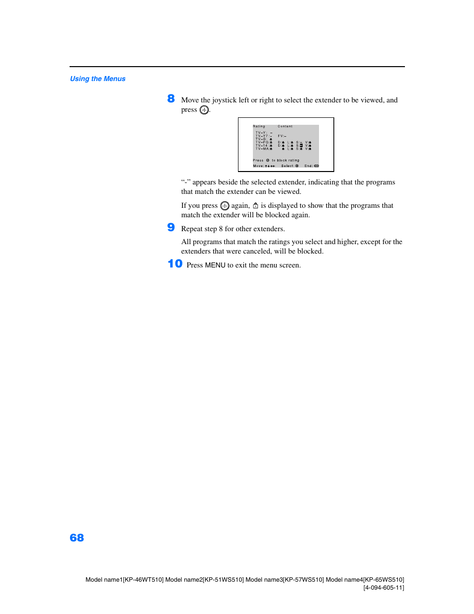 Sony KP-57WS510 User Manual | Page 68 / 83