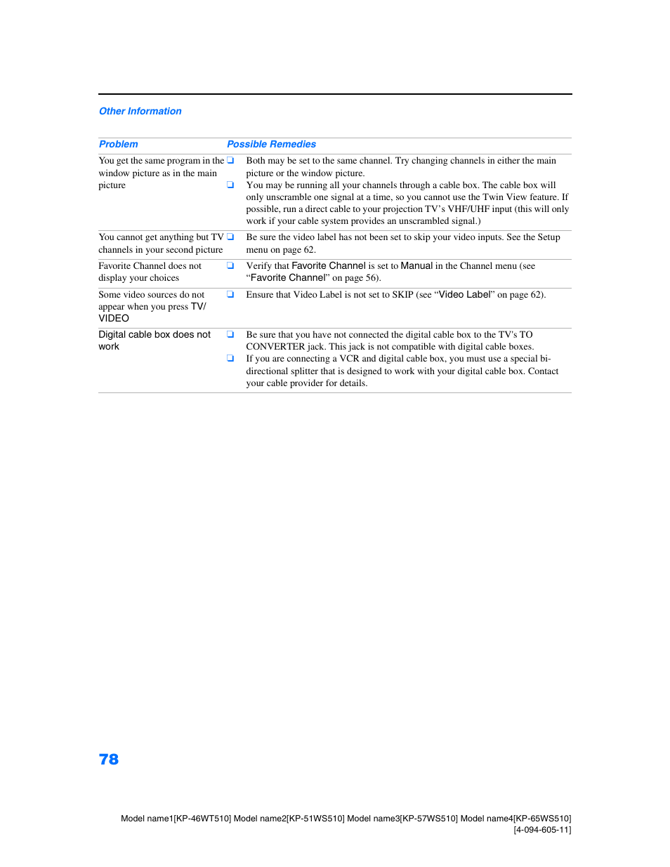 Sony KP-57WS510 User Manual | Page 78 / 83