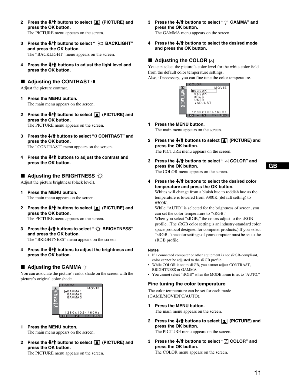 Sony SDM-HS95PS User Manual | Page 11 / 20