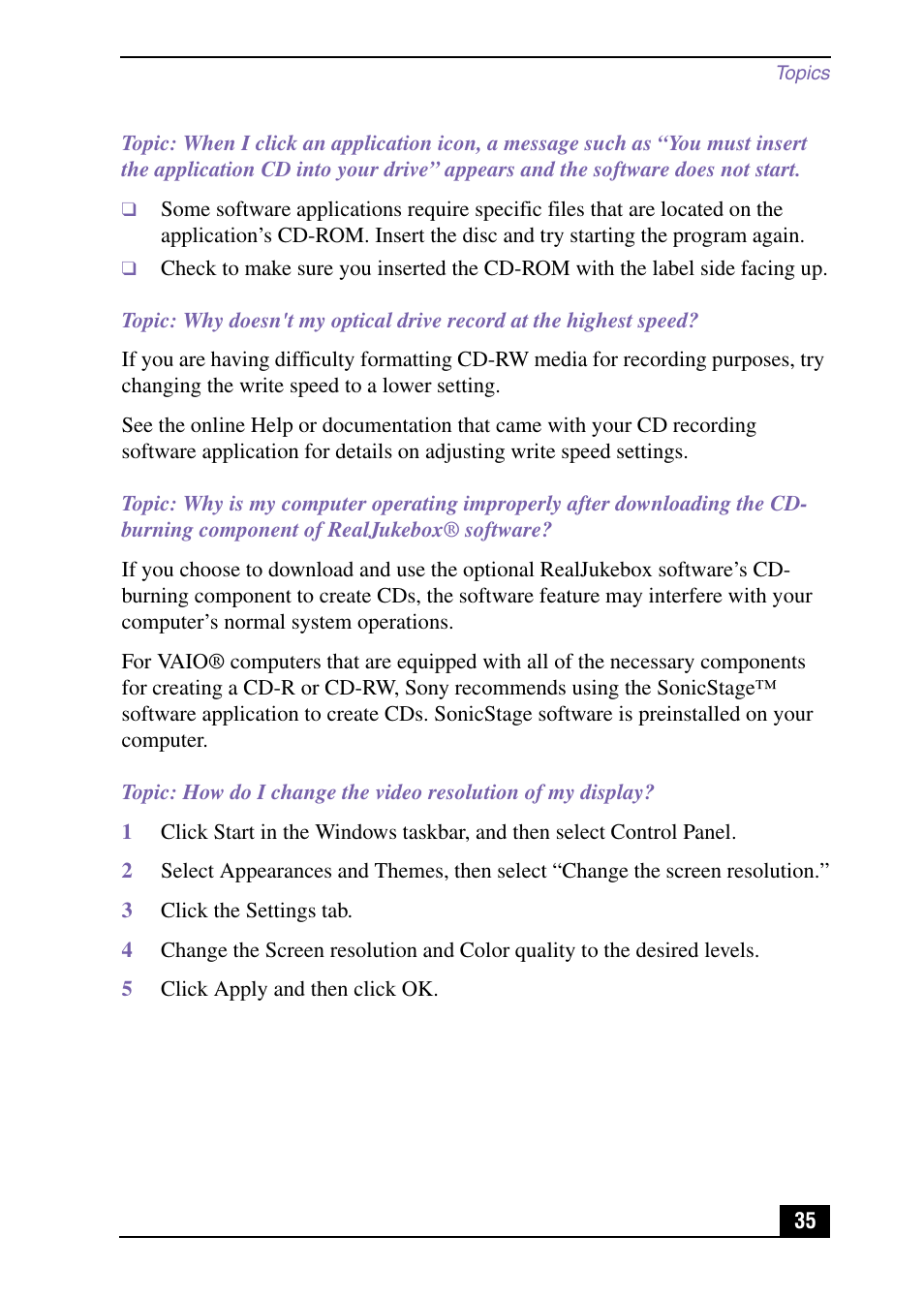 Sony PCV-LX920 User Manual | Page 35 / 56