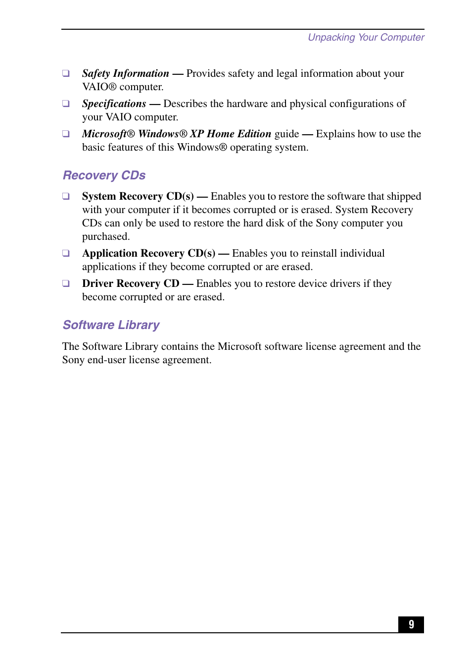 Sony PCV-LX920 User Manual | Page 9 / 56