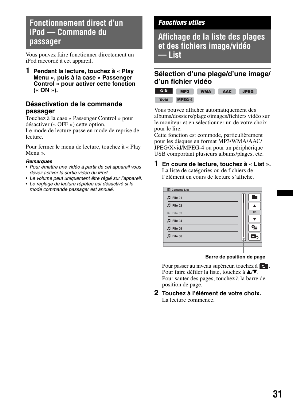 Fonctions utiles | Sony XAV-72BT User Manual | Page 103 / 228