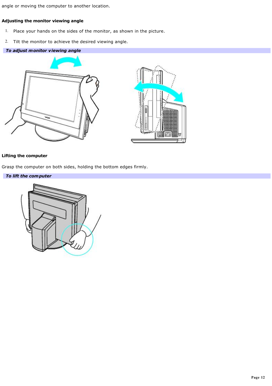 Sony VGC-V520G User Manual | Page 12 / 157