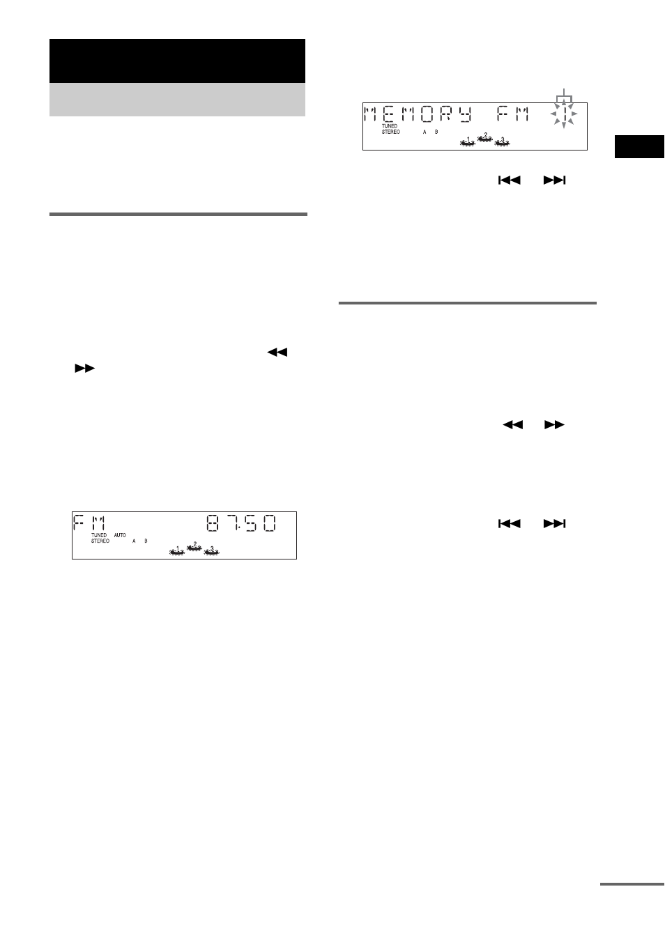 Tuner, Presetting radio stations | Sony SS-RG440 User Manual | Page 13 / 40