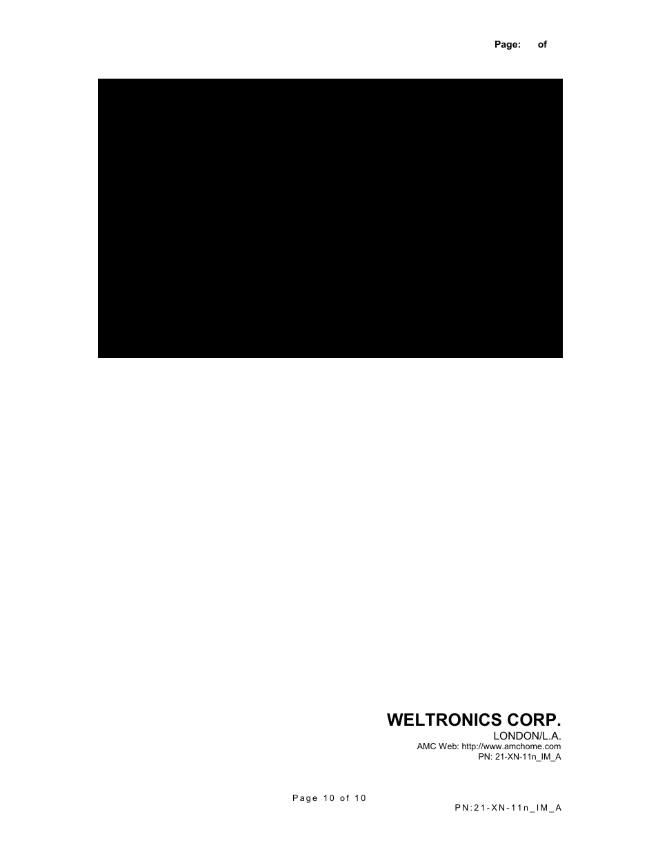 Weltronics corp | AMC Wireless HDMI Video Link XN-11n User Manual | Page 10 / 10