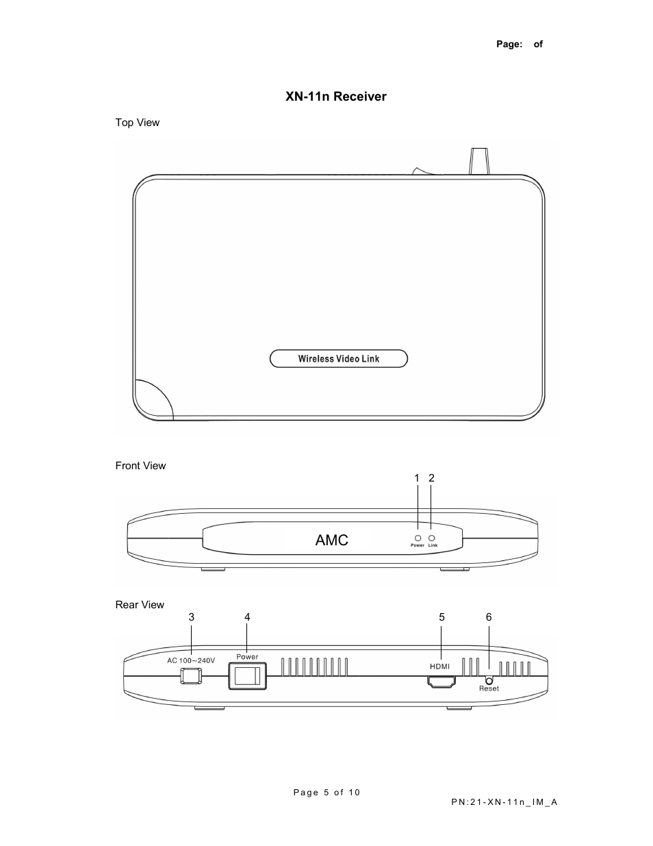 AMC Wireless HDMI Video Link XN-11n User Manual | Page 5 / 10