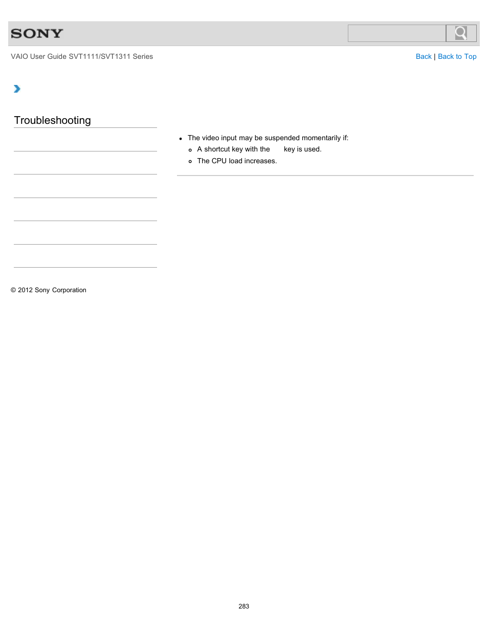 Troubleshooting | Sony SVT13118FXS User Manual | Page 283 / 345