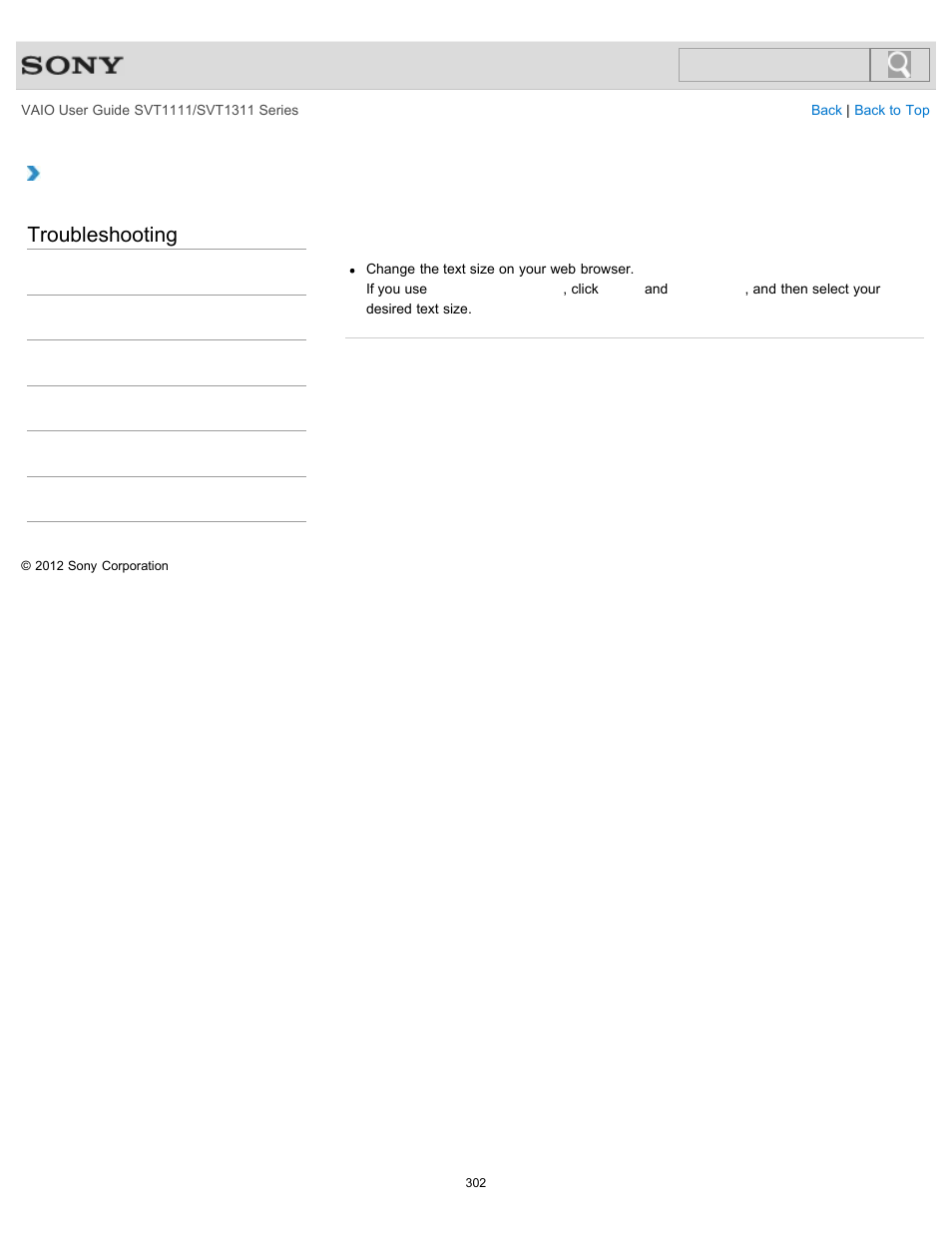 Troubleshooting | Sony SVT13118FXS User Manual | Page 302 / 345