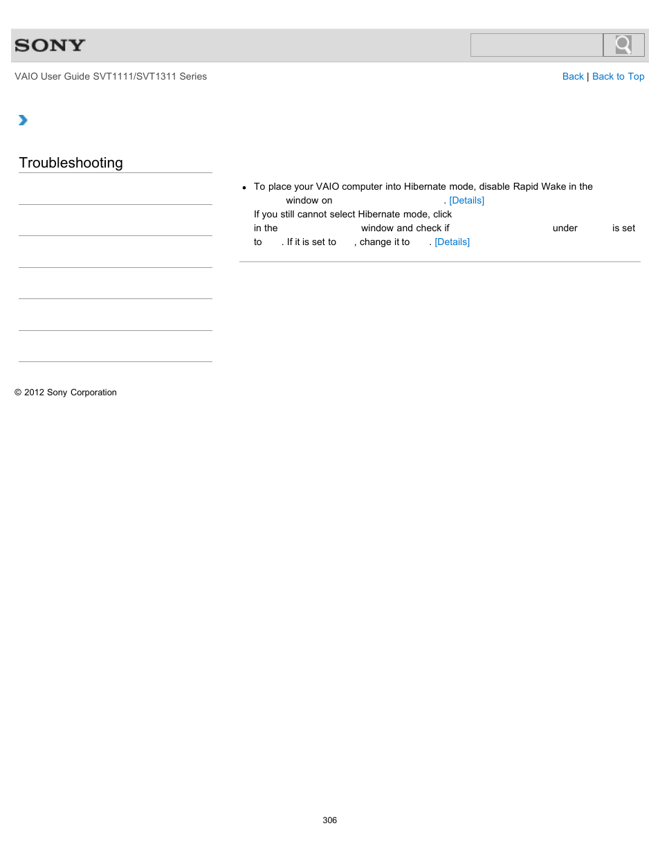 Troubleshooting | Sony SVT13118FXS User Manual | Page 306 / 345