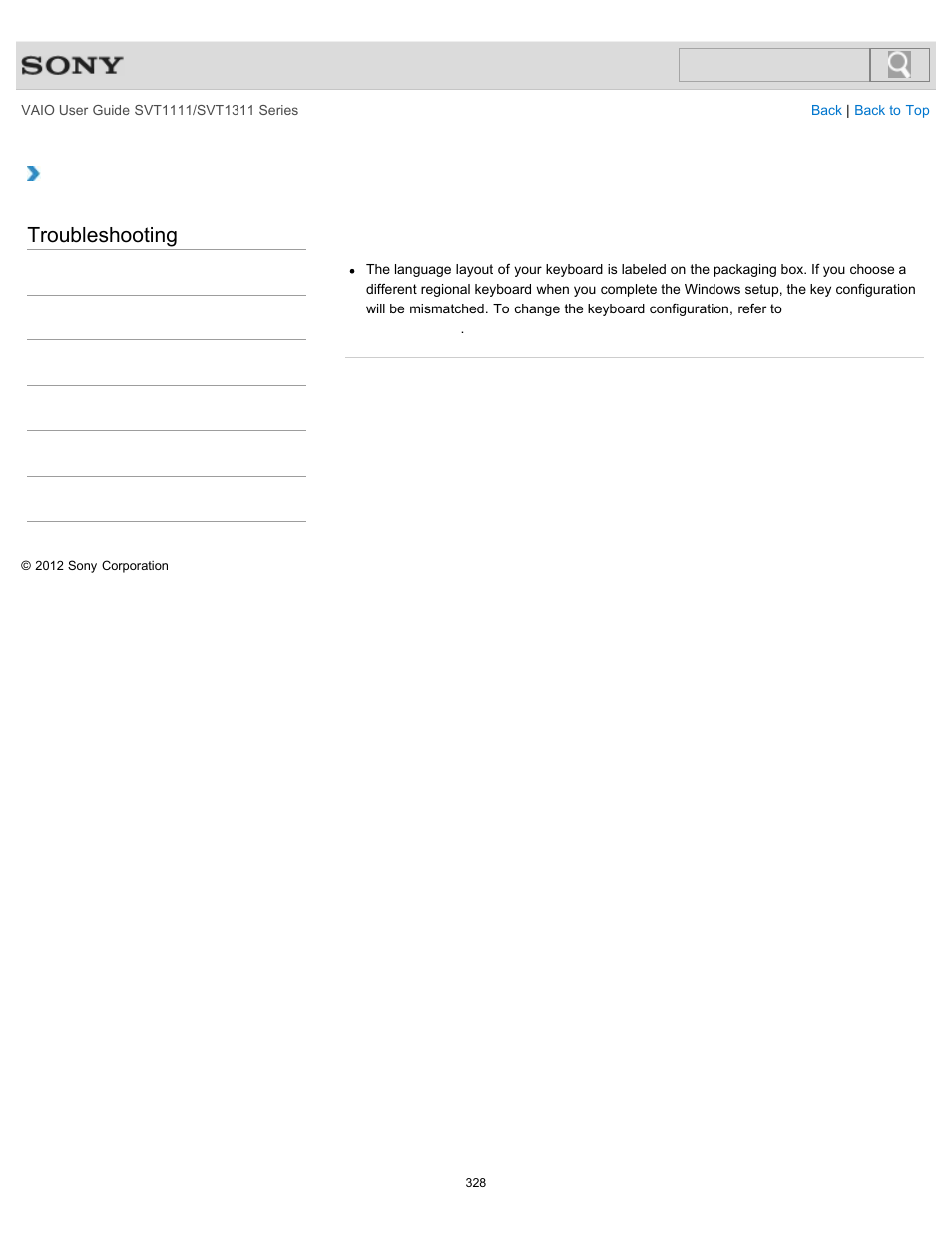 Troubleshooting | Sony SVT13118FXS User Manual | Page 328 / 345