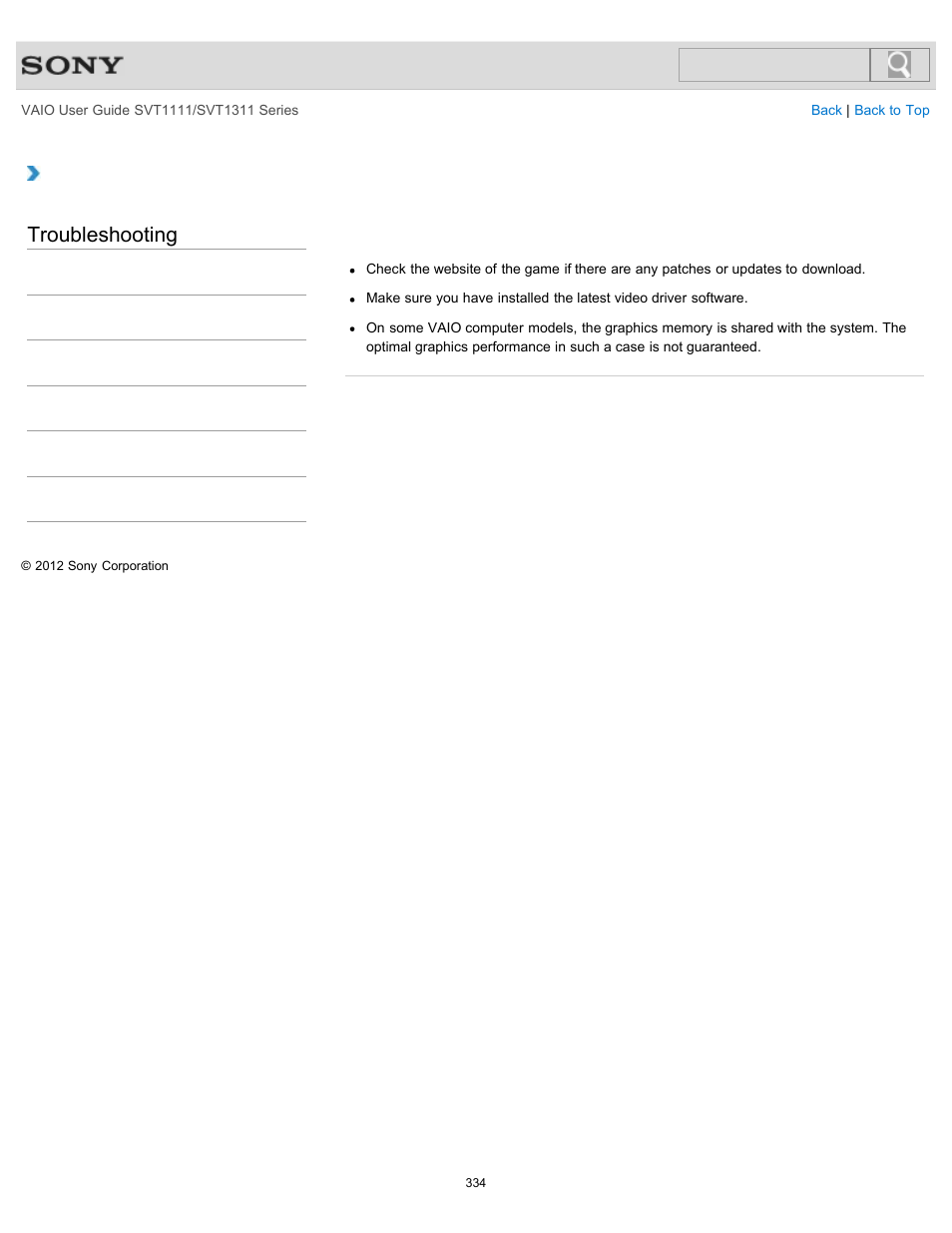 Troubleshooting | Sony SVT13118FXS User Manual | Page 334 / 345