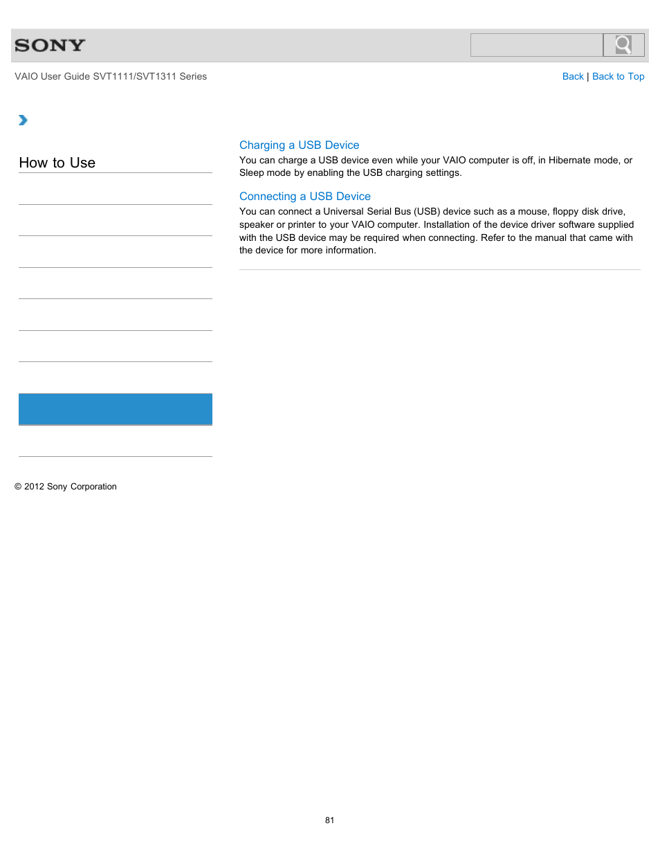 How to use | Sony SVT13118FXS User Manual | Page 81 / 345