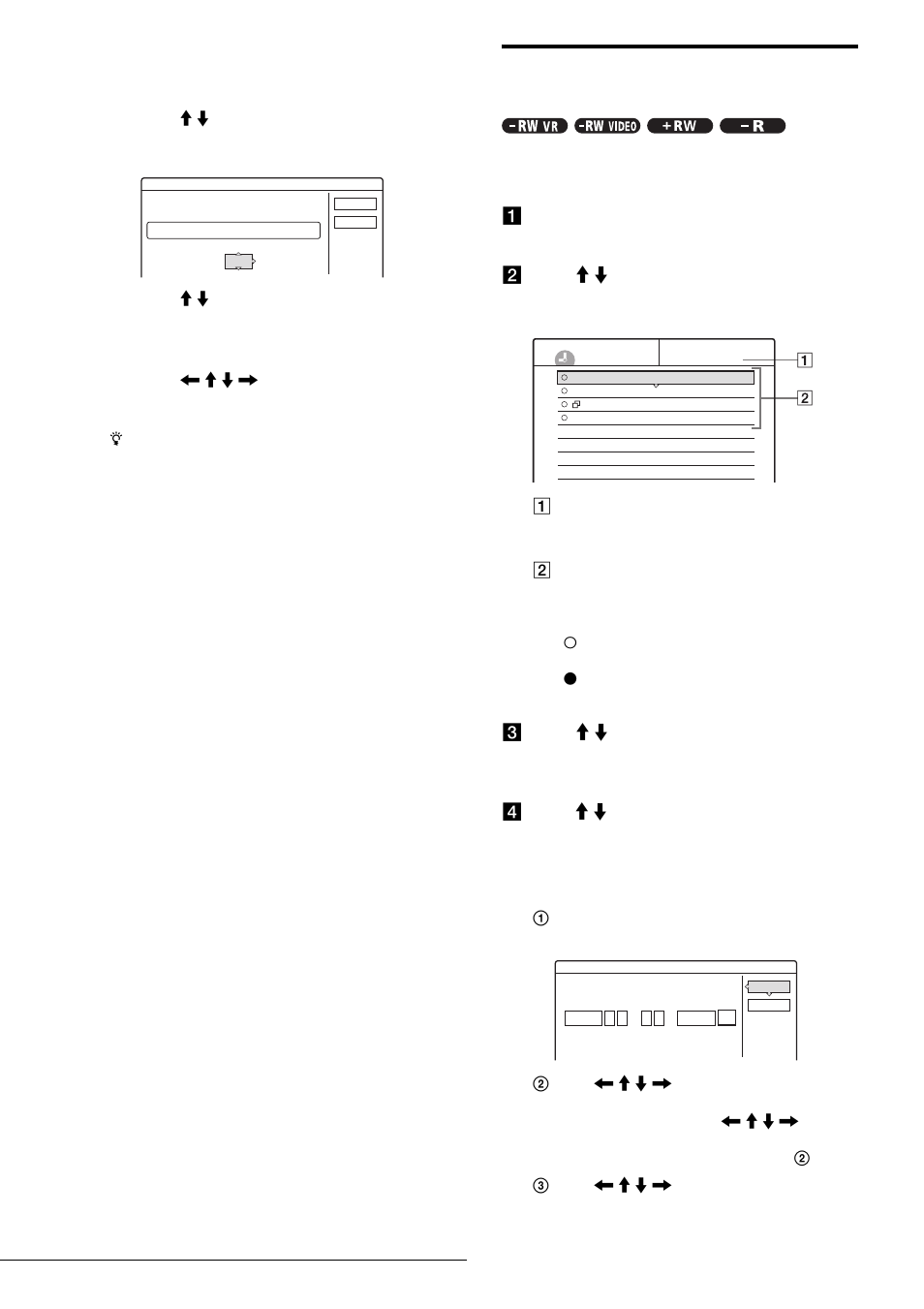 Checking/changing/canceling timer settings, Timer list), A press system menu | D press m / m to select one of the following items | Sony RDR-GX7 User Manual | Page 42 / 112