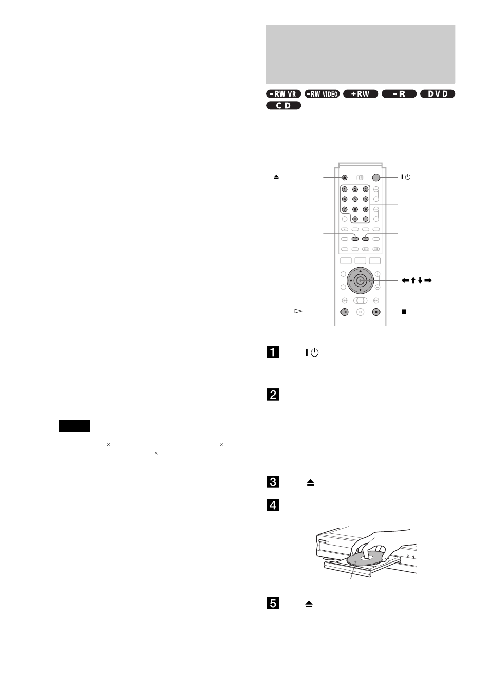 Playing discs, R (50), Discs that cannot be played on this recorder | Sony RDR-GX7 User Manual | Page 50 / 112
