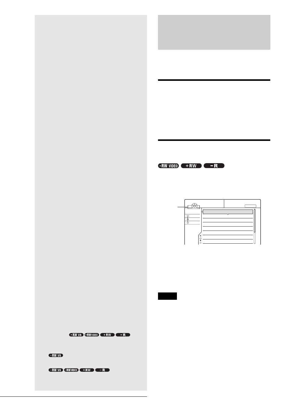 Editing a dvd, Before editing, Checking the disc type, recording format, and | Title type, Edit options for dvd-rws (video mode), Dvd+rws/dvd-rs | Sony RDR-GX7 User Manual | Page 62 / 112