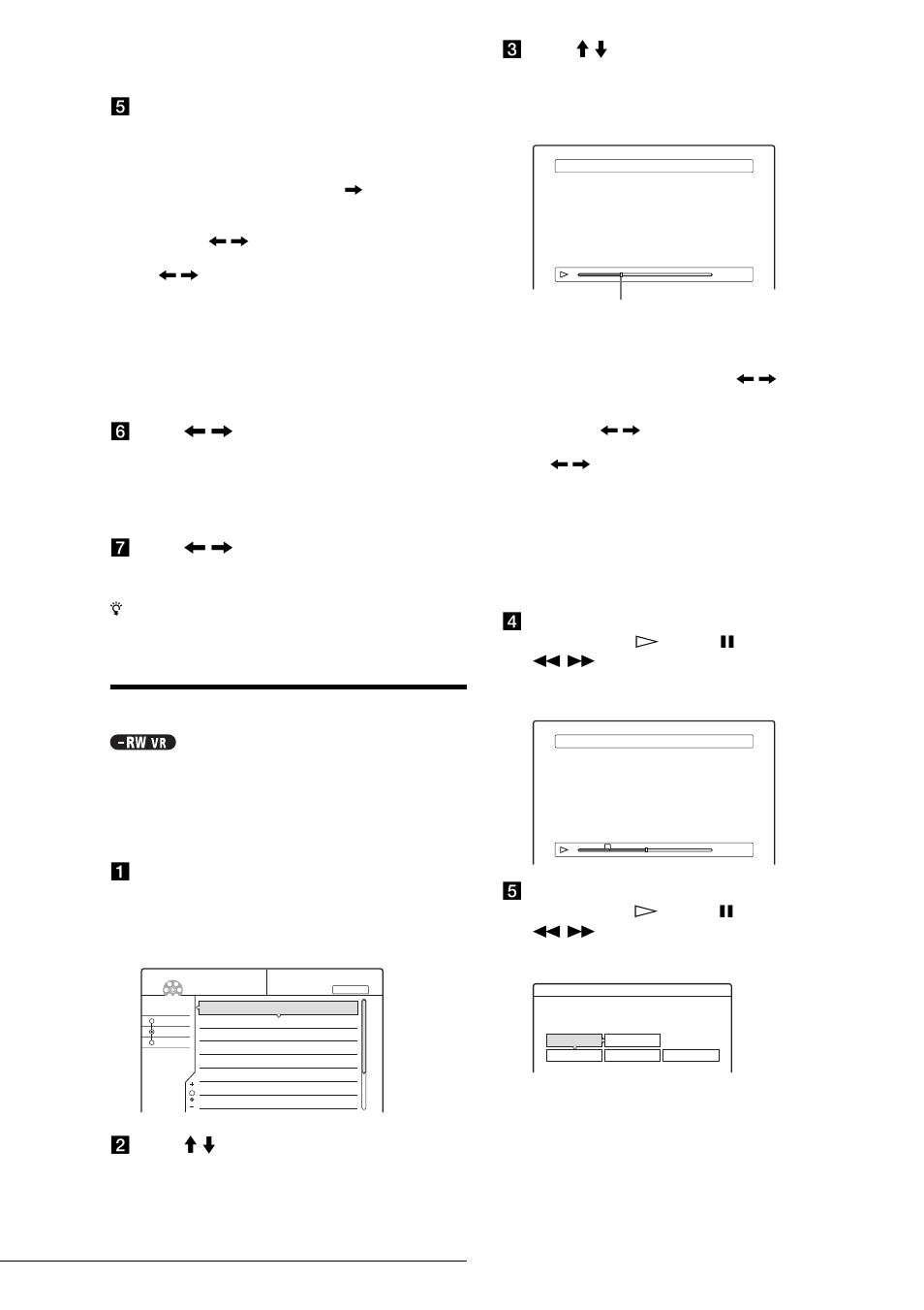 Erasing a section of a title (a-b erase), F press < / , to select “ok,” then press enter, G press < / , to select “ok,” then press enter | A press title list, The sub-menu appears | Sony RDR-GX7 User Manual | Page 66 / 112
