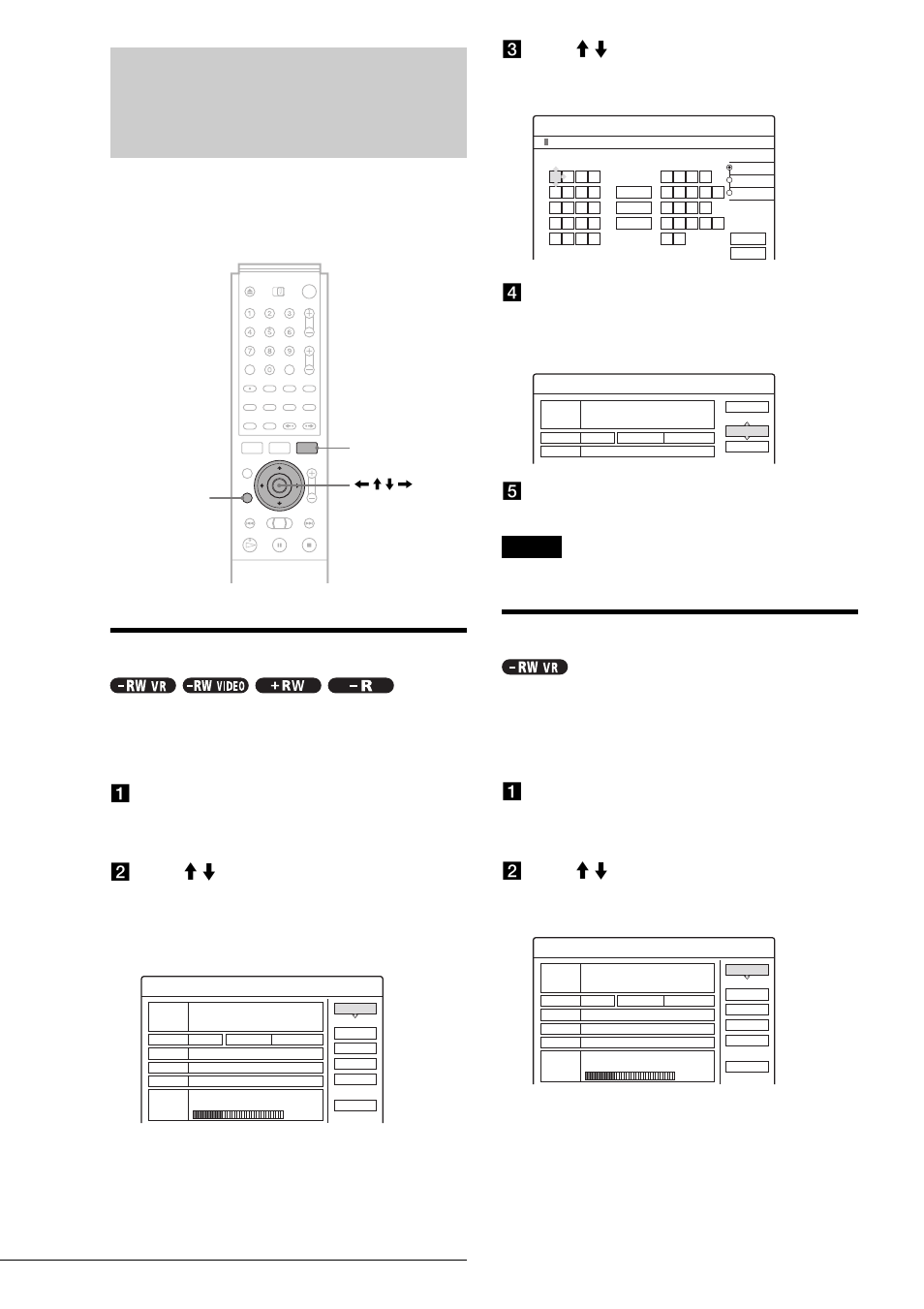 Labeling, protecting, or finalizing the disc, Labeling a disc (disc name), Protecting a disc (protect disc) | Labeling, protecting, or finalizing the, Disc, See “labeling a disc (disc name), A press tools while the disc is in the recorder, E press return to turn off the display, The tools menu appears, The display for entering a disc name appears | Sony RDR-GX7 User Manual | Page 72 / 112