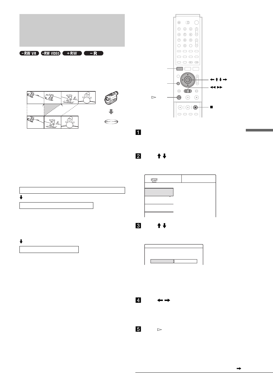 Program edit, D press, E press | Sony RDR-GX7 User Manual | Page 79 / 112