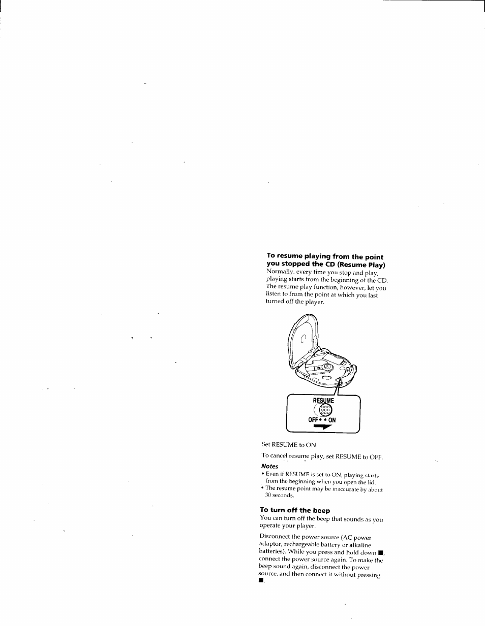 To turn off the beep | Sony D-ES55 User Manual | Page 13 / 26
