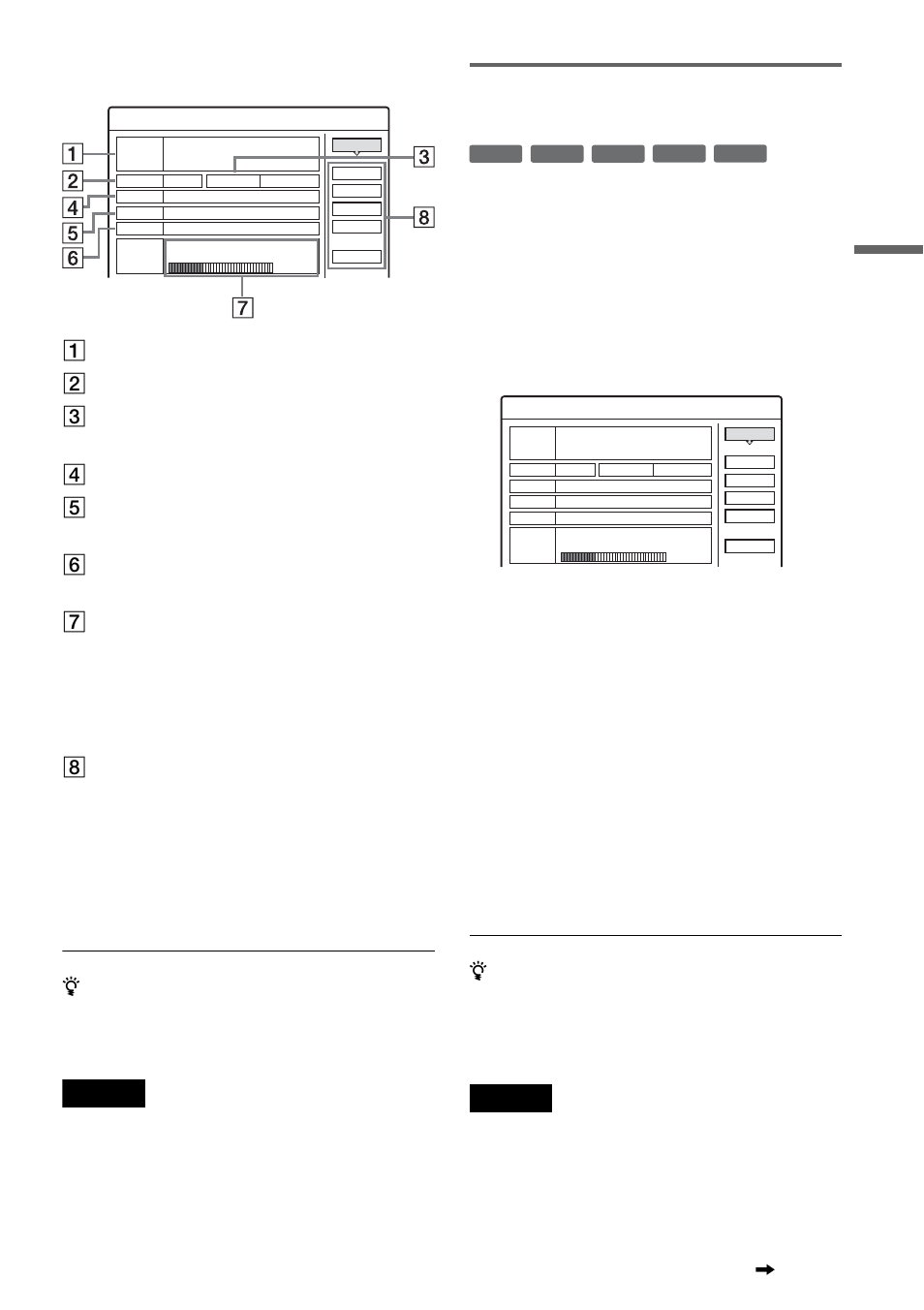 Labeling, protecting, or formatting a disc, H disc setting buttons (page 35), Press tools while the disc is in the recorder | Select “disc info.,” and press enter, Select an option, and press enter, Example: dvd-rw (vr mode), The tools menu appears | Sony RDR-GX300 User Manual | Page 35 / 104