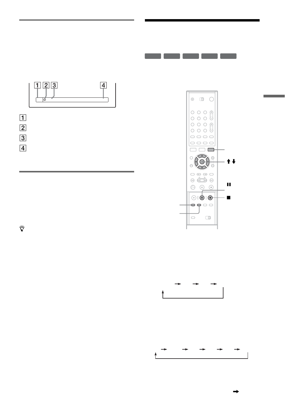 Recording from a vcr or similar device, Checking the disc status while recording, Creating chapters in a title | Press display twice during recording, Insert a recordable disc | Sony RDR-GX300 User Manual | Page 49 / 104