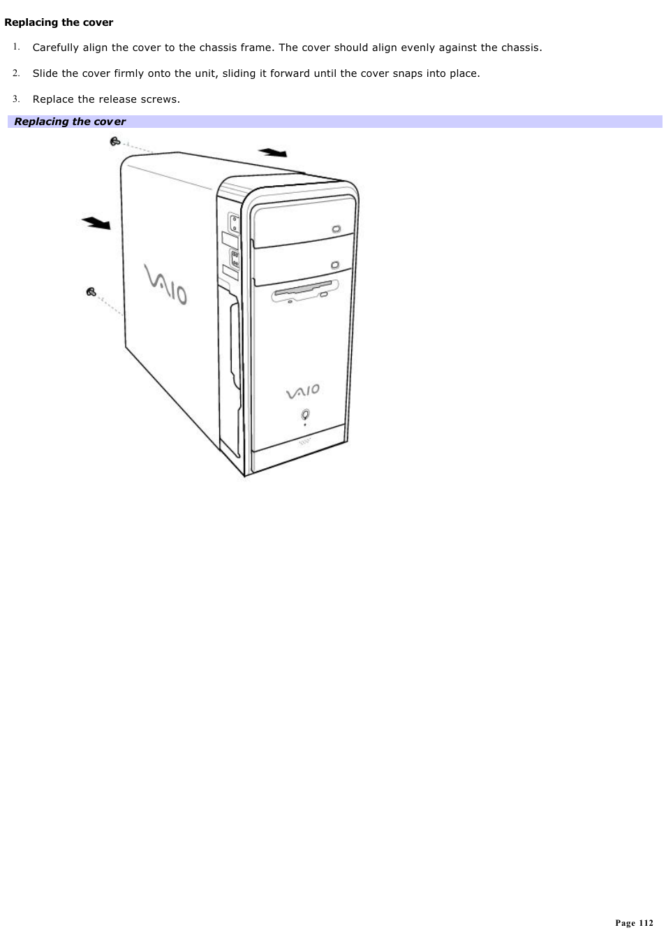 Sony PCV-RS314P User Manual | Page 112 / 161
