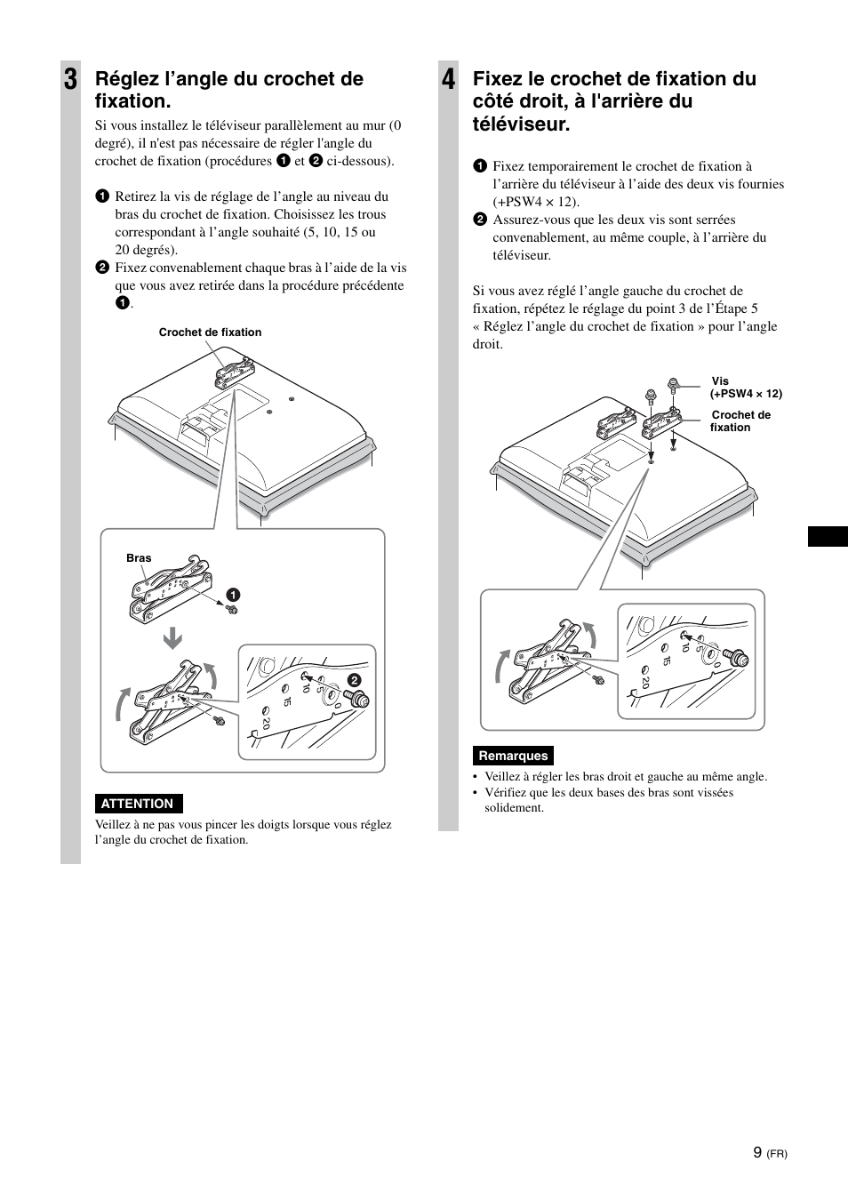 Réglez l’angle du crochet de fixation | Sony KDL-26S3000R User Manual | Page 21 / 112