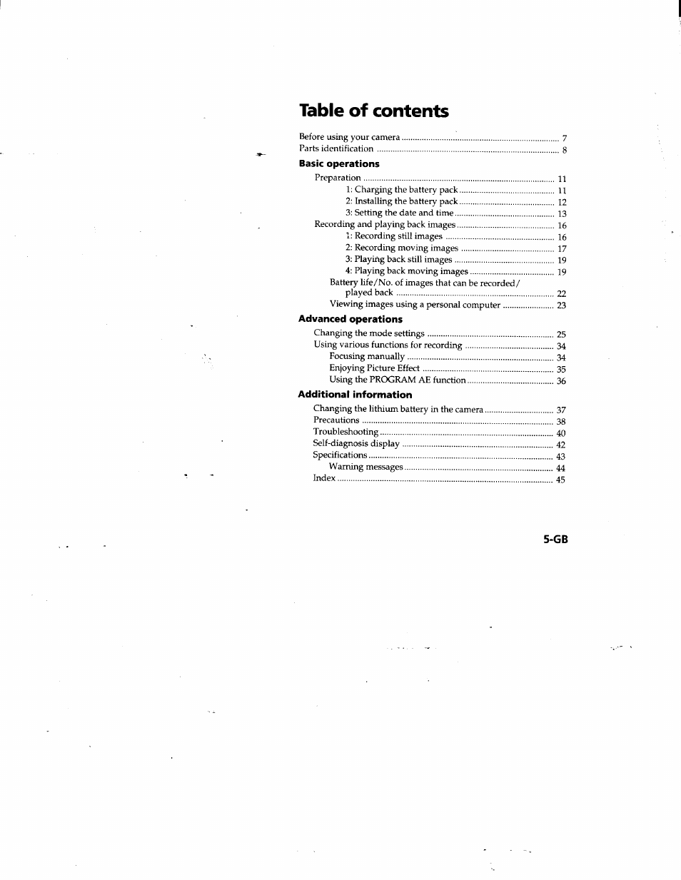 Sony MVC-FD81 User Manual | Page 5 / 86