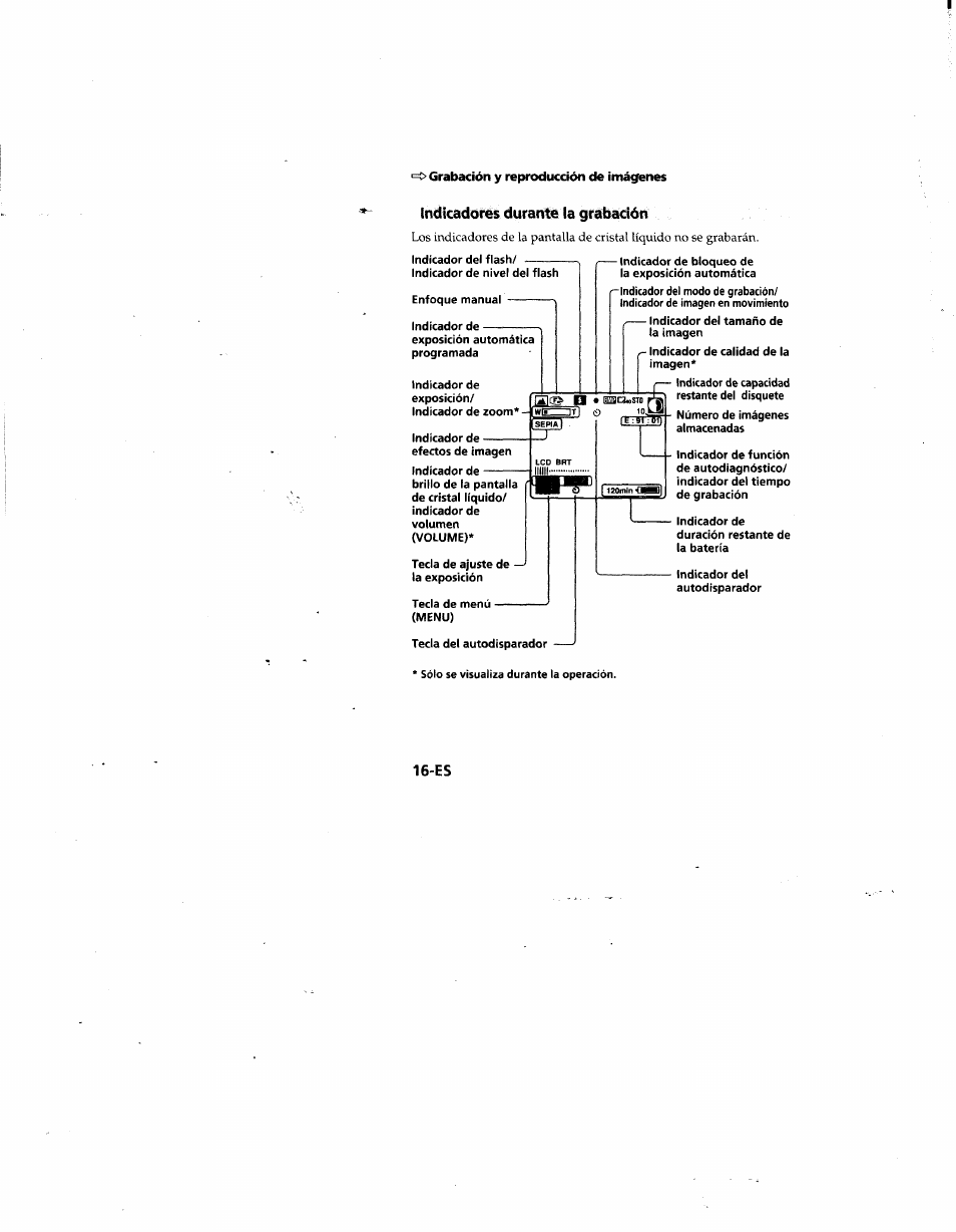 Indicadores durante la grabación | Sony MVC-FD81 User Manual | Page 60 / 86