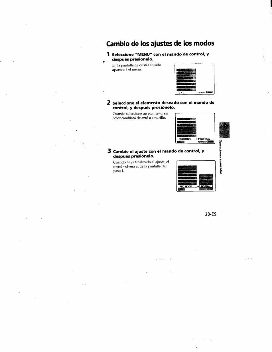 Cambio de los ajustes de los modos | Sony MVC-FD81 User Manual | Page 67 / 86