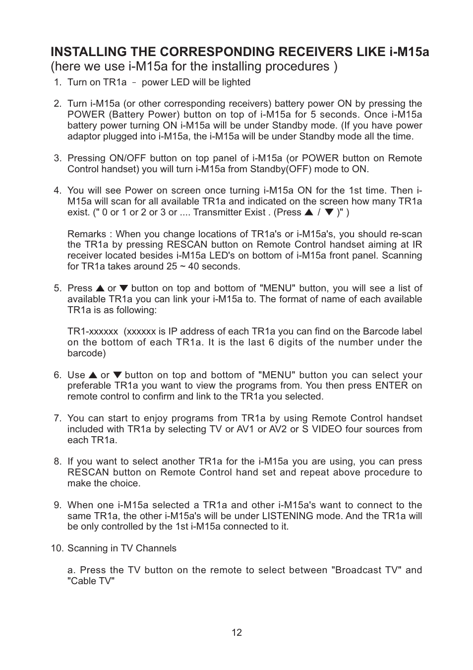AMC WiFi Wireless Transmitter TR1a User Manual | Page 14 / 20