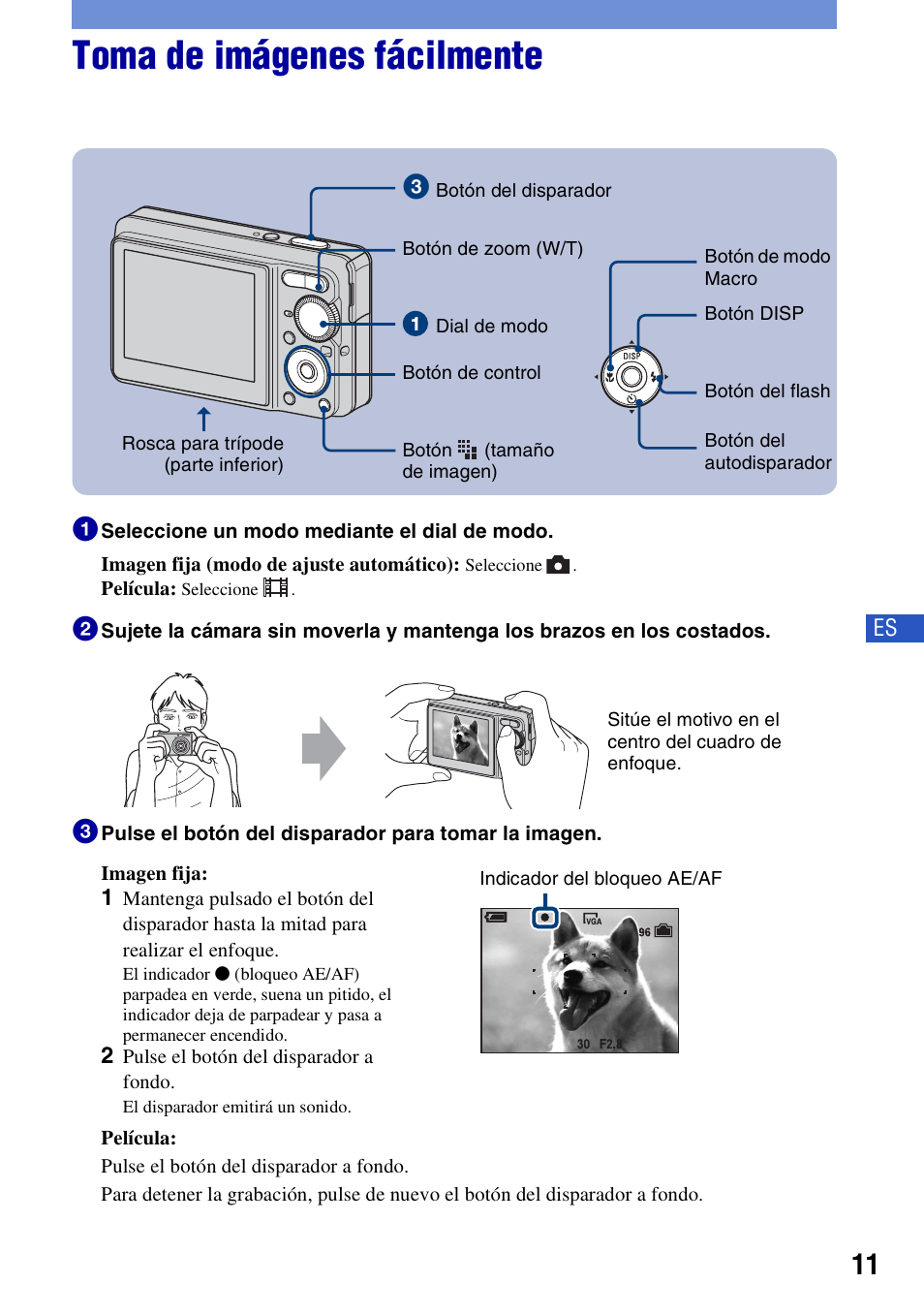 Toma de imágenes fácilmente | Sony DSC-S780 User Manual | Page 43 / 64